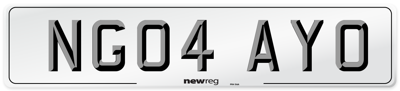 NG04 AYO Number Plate from New Reg